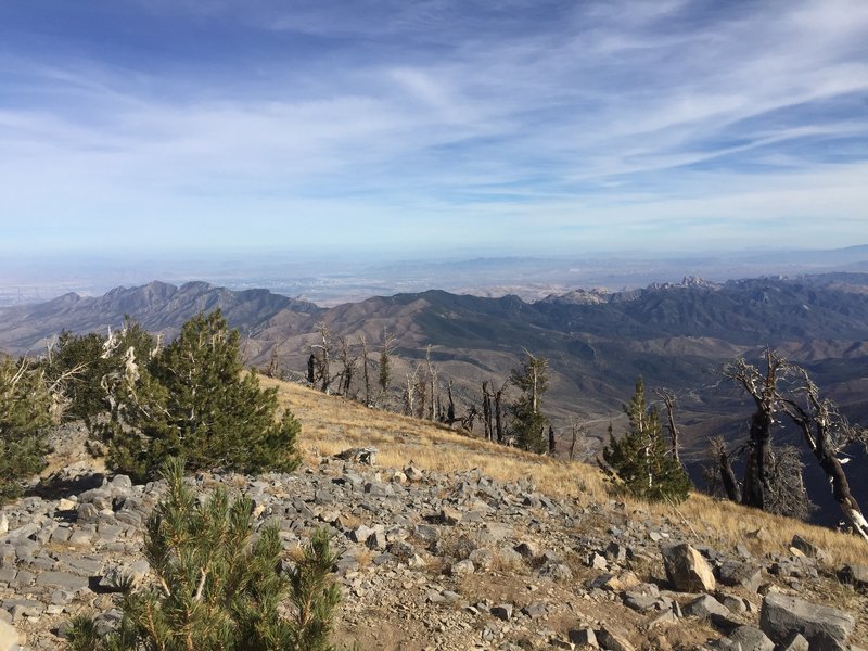 Looking east towards Las Vegas and Red Rock from the Summit.