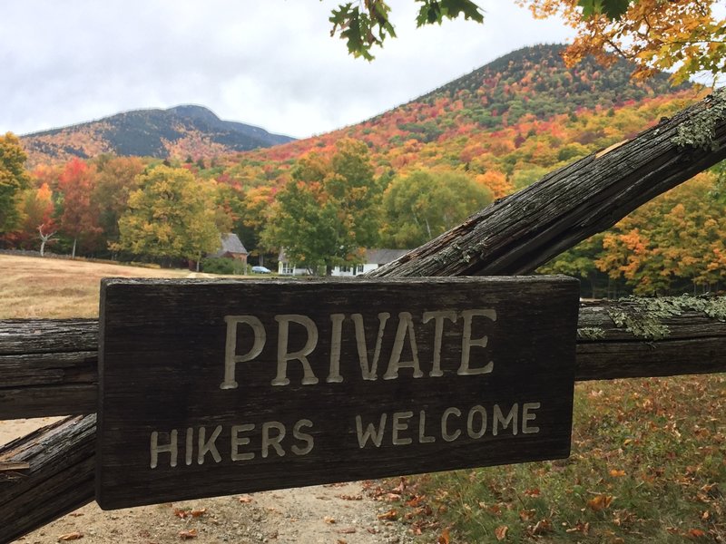 Trail passes on private property but hikers are welcome!