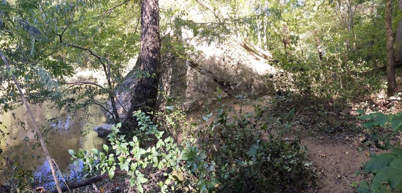 Boulder by the river.