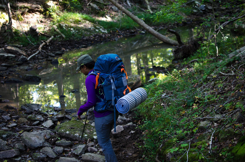 Crossing Little Eagle Creek.