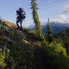 Turning a switchback along Cady Ridge.