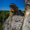 Some of the bizarrely shaped rock cliffs visible from the Garden of the Gods observation trail.