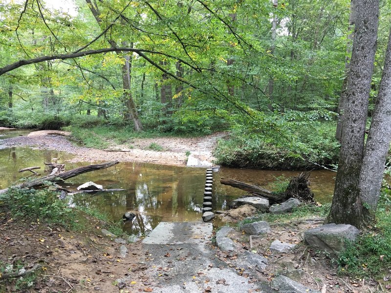 South Run Stream Valley Trail heading east - stream crossing.