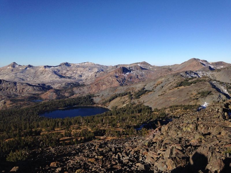 View from Mount Tallac Summit, early October after sunrise.