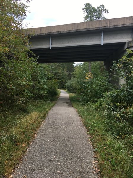 South Run Stream Valley Trail running underneath Lee Chapel Road overpass.