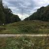 South Run Stream Valley Trail running across right of way for high tension power lines.