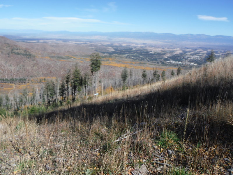 View of the Sangre de Cristo Mountains towards the northeast from Pajarito Mountain.