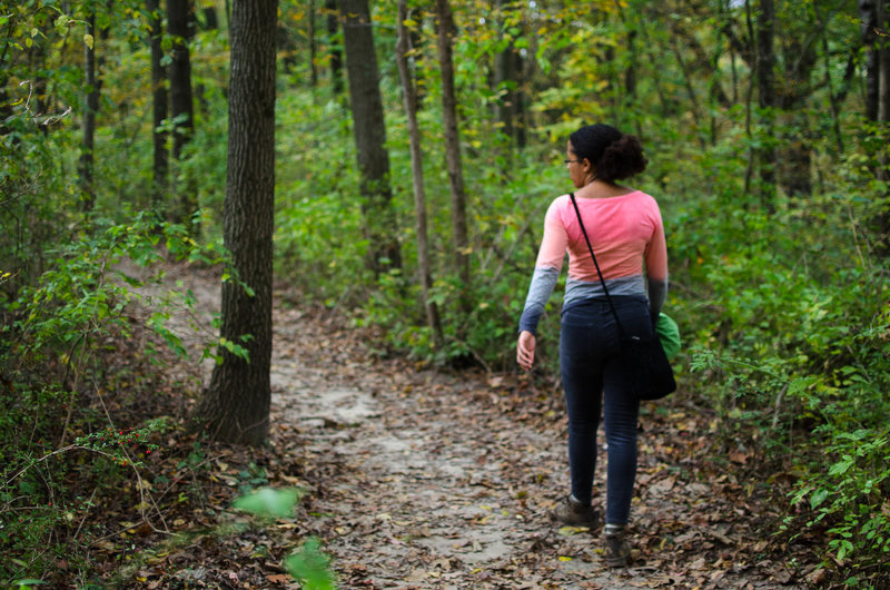 Walking through the bluffs above Catfish Creek.