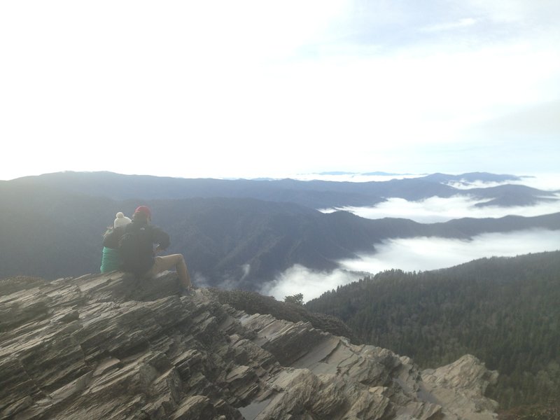 Taking in the view on the summit.