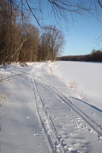 Cross country skiing in the winter on the Jeep Trail.