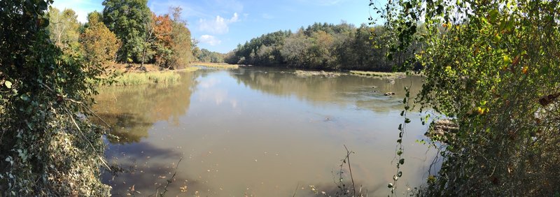 Panorama shot of Rocky River and Deep River confluence.