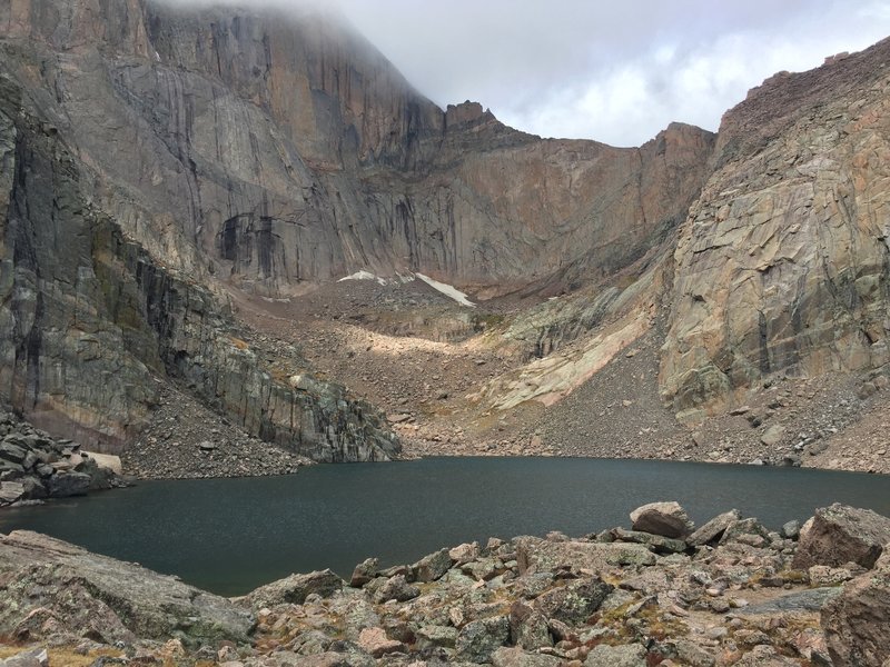 Misty, cold, and magical at Chasm Lake, Labor Day weekend.