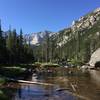 Inlet to Jewel Lake and a view of the Spearhead.