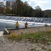 Water flowing over the Bennett Spring spillway.