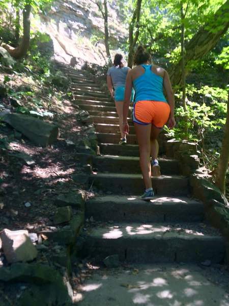 The many stairs on the way out of the Niagara Gorge on the way to Devil's Hole trailhead.