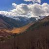 A view up Castle Creek with many aspens blanketing the mountainsides, albeit with no leaves left.