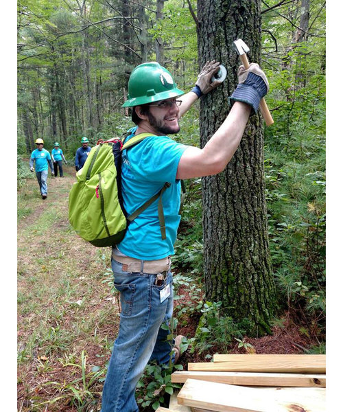 Trail work has been conducted by the Appalachian Mountain Club.