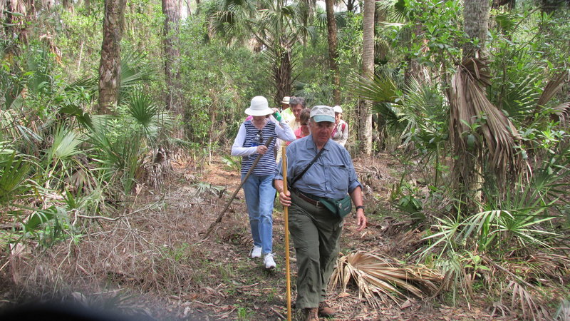 A group of hikers using the Black Bear Berm Trail.