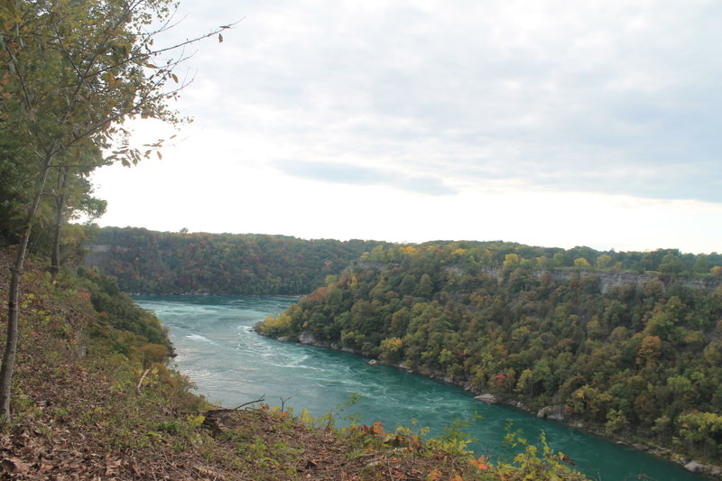 The Niagara River as seen from the Niagara Gorge Rim Trail.