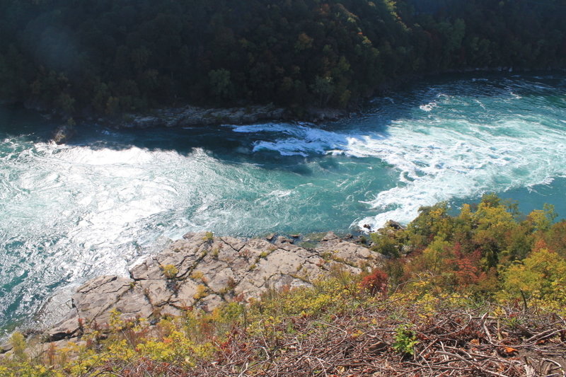 Overlooking the rocks and dramatic currents of the Niagara River.