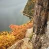 Jordan Cliffs Trail. View of Jordan Pond in the fall.