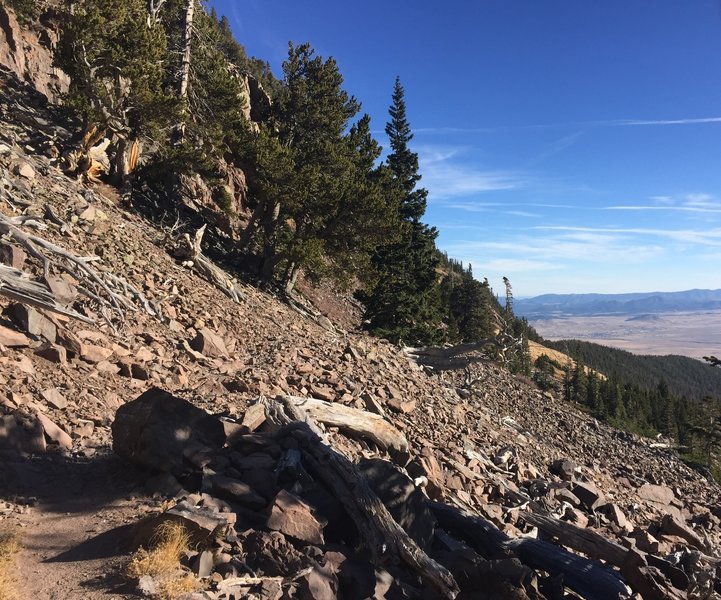 A large talus field on Comanche Trail.