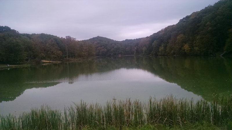 Looking at Ogle Lake from on top of the dam.