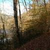 Heading back to the Leatherwood Trailhead parking lot along the Big South Fork river on the Angel Falls Trail.