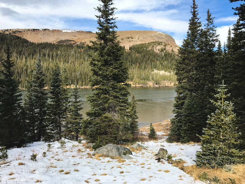 View of Long Lake while taking the southern route to Lake Isabelle.