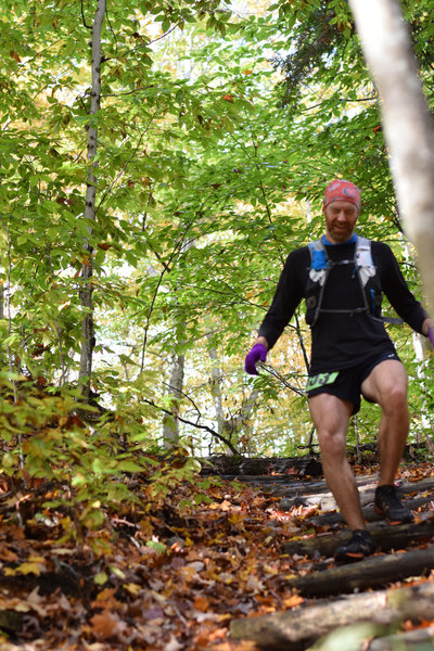 Another racer experiencing the tough technical section from Sharpe's to boundary bridge.