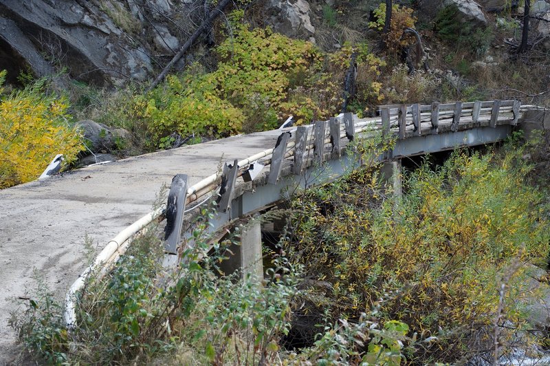 While the bridge was damaged during the El Portal Fire and the reason the road is closed to traffic, it is great for crossing the creek to get a better view of the falls.