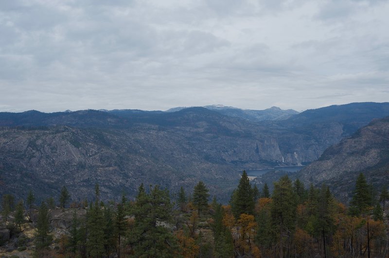 The view from Lookout Point toward the Hetch Hetchy Reservoir.