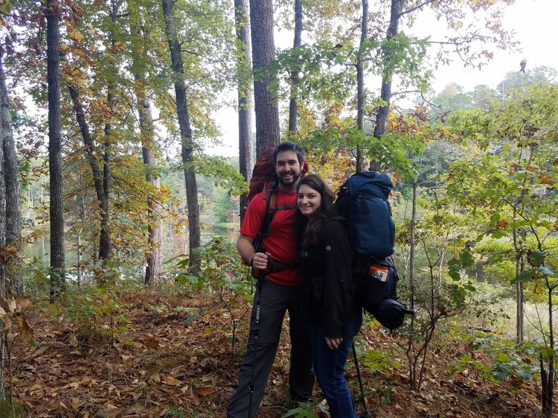 Enjoying a great view from trail.