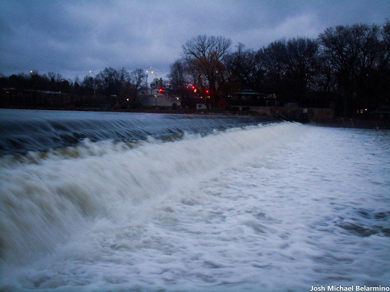 Surging water along the Fox River Trail.