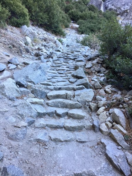 Trail on Upper Yosemite Falls past Columbia Rock.