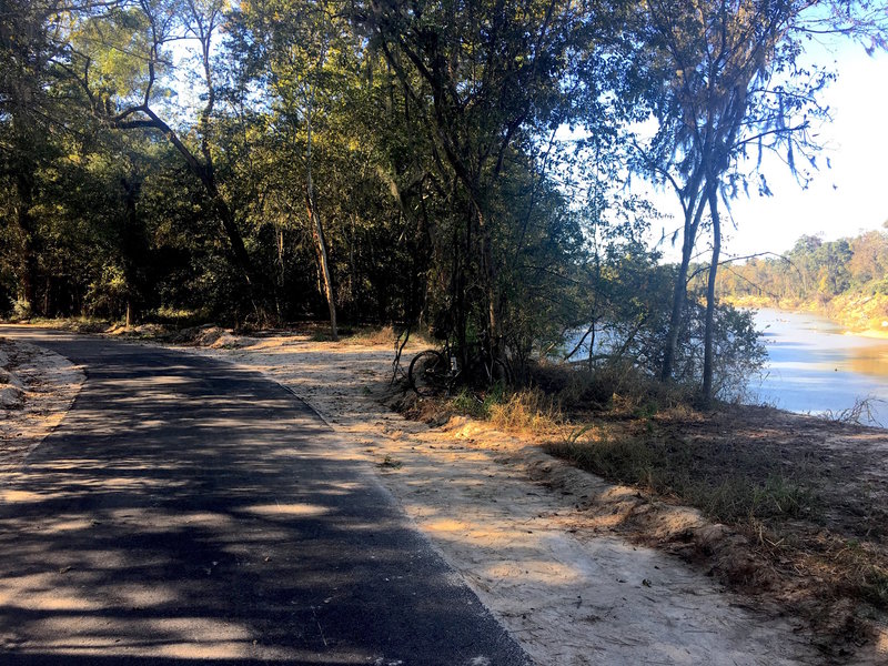 Peaceful trail along the river.