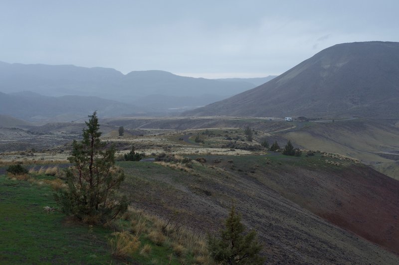 Looking back toward the parking area. Carroll Rim can be seen rising above the parking area.