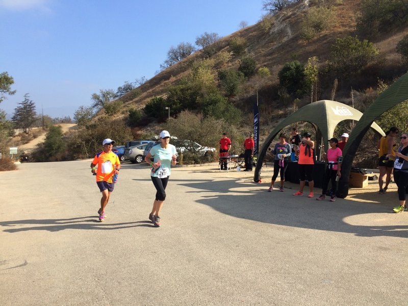 Runners glide into the finish at the 2016 REI Trail Run 5k/10k at Ernest E. Debs Regional Park.