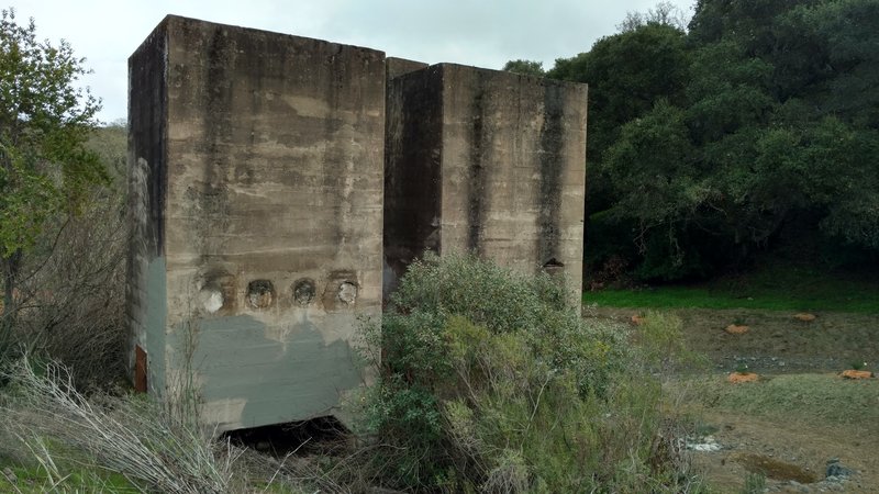 Ruins of Scott Furnace dust bins, built around 1915, at the site of the old Senador Mine.