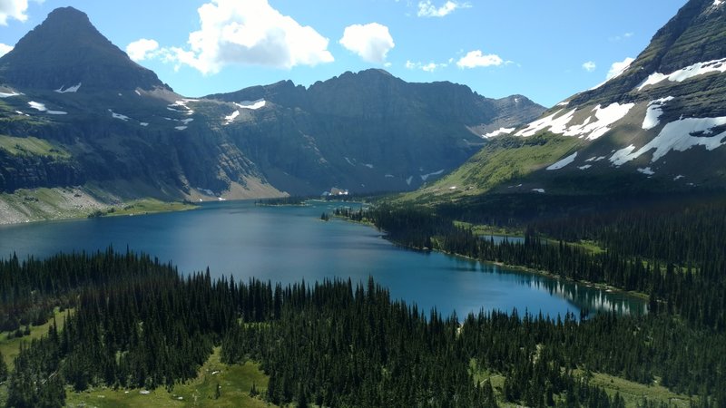 Hidden Lake and surrounding peaks.