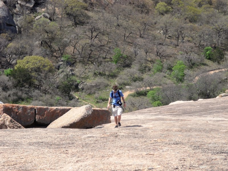 Heading up the rock on the Summit Trail.