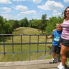 Gabriel, Celestina, and Alex enjoy the sights at Serpent Mound Historical Site.