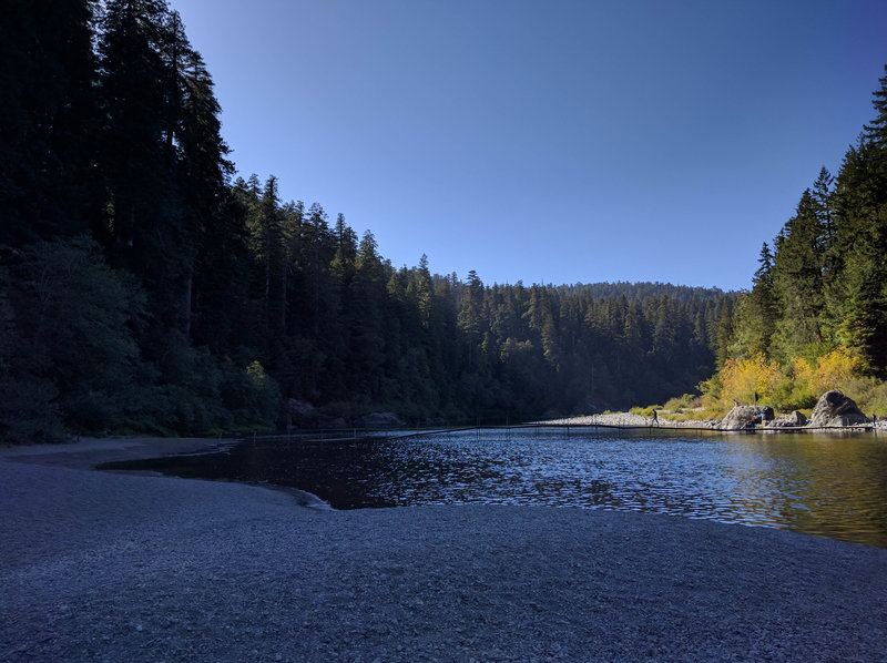 The foot bridge over Smith River.