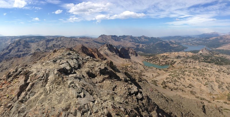 Looking back at Round Top Lake from the summit of Round Top.