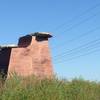 A sculpture representing a buffalo on the Prairie Crossing Trail.