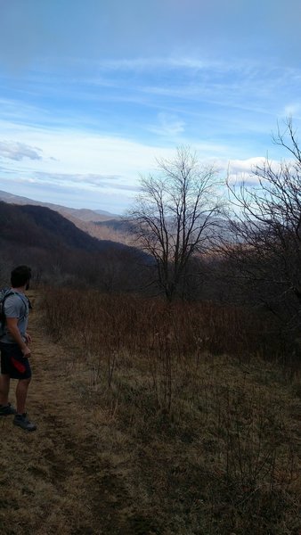 Overlooking the mountains after passing through the open farmland along the Overmountain Victory Trail in Hampton Creek Cove.