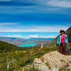 Blue skies and even bluer waters along the Valle del Frances Trail.