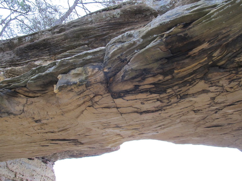 The underside of Double Arch has stayed bright and unweathered.