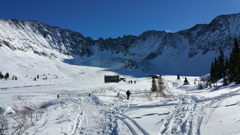 The amphitheater, as seen from the summer trailhead, begs to be ascended.