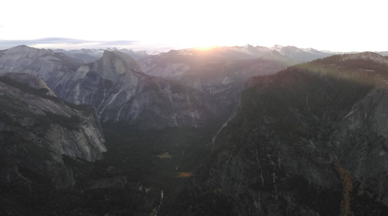 Sunrise from Eagle Peak. Great view of both North and Half Dome.